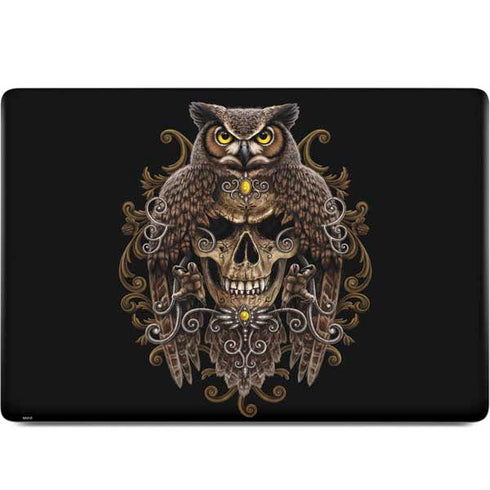 Skull and Owl by Sarah Richter MacBook Skins